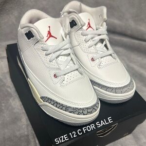 Cement reimagined Jordan 3’s Kids size 12C